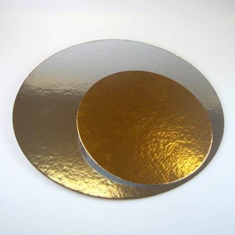 Base redonda para tartas Oro/Plata 16 cm