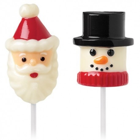 Molde Lollipop Papá Noel y Muñeco Nieve