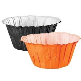 Cápsulas cupcakes Naranjas y Negras. 24 uds