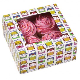 Caja Heaven Cupcake para 4 cupcakes con inserto. Unidad