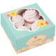 Caja Flor para 4 cupcakes con inserto. Unidad