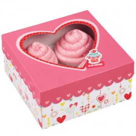 Caja Corazón para 4 cupcakes con inserto. Unidad