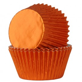 Cápsulas cupcakes Naranja metalizado. 24 uds