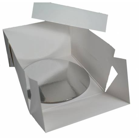 Caja blanca para tartas con base 20,5 cm. Unidad
