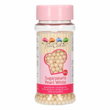 FunCakes Perlas de Azúcar -Blanco- 80g